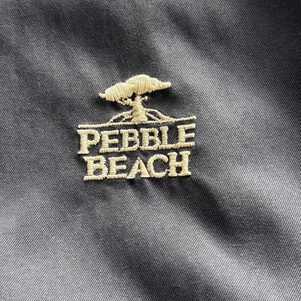 Pebble Beach Golf Vest‎ XL Navy Blue Wind Water Resistant Zip Pullover Vintage